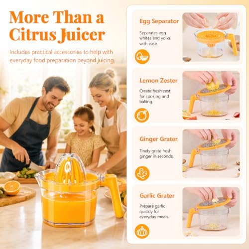 4-in-1 Orange Juicer, 16.9oz Lemon Squeezer