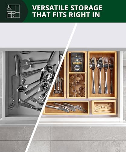 ROYAL CRAFT WOOD 5-Piece Bamboo Drawer Organizer Set – Multi-Use