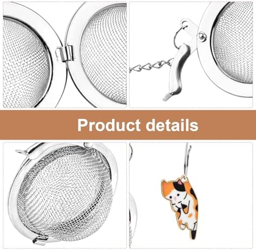 3 PCS Cat Tea Infuser Set, Stainless Steel Mesh Tea Diffuser