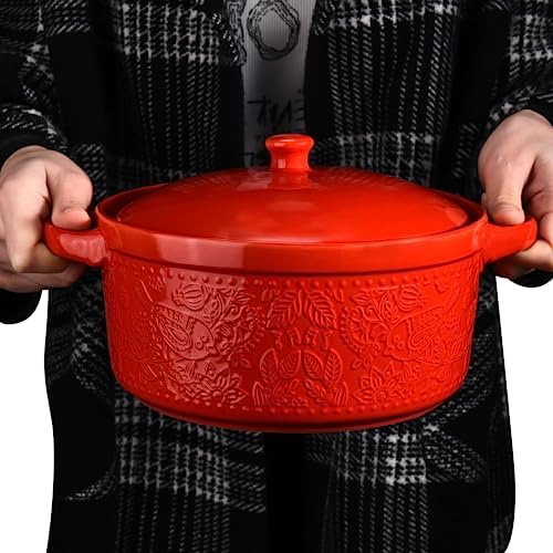 Ceramic Casserole Dish - Baking Dish Bowl Oven Safe With Lid and