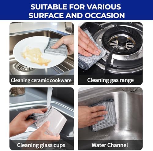 Wangjinpeng 12PK Steel Wire Dishcloths, 9.84 x 9.84 in