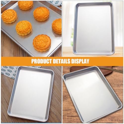 2pcs Rectangular Cake Baking Sheet Pan Aluminum Alloy Non-stick