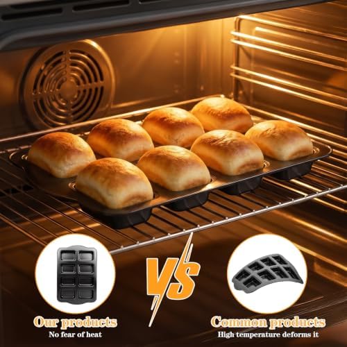 4 Pack Mini Loaf Pans 8-Cavity, Small Cornbread Pan, Banana Bread Pan
