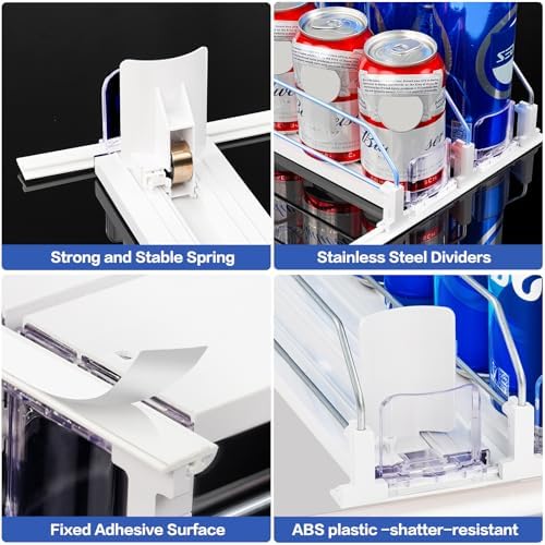 Drink Organizer for Mini Fridge, Holds 16 Cans