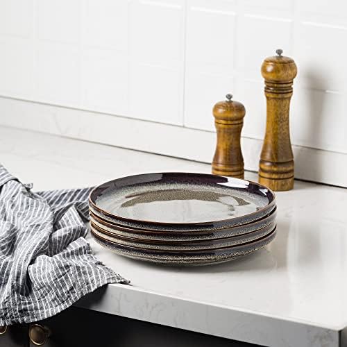 Ceramic dinner plates set of 4, Large Dinnerware Plates & Salad plates