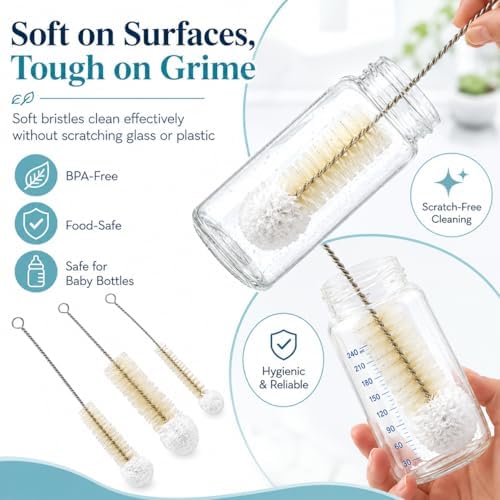 Multi-Use Bendable Bottle Brush Set - Small Crevice Cleaning Brushes