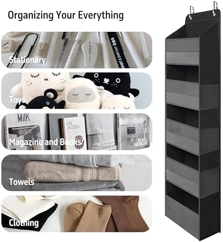 Over the Door Organizer, 5 Shelf, Black