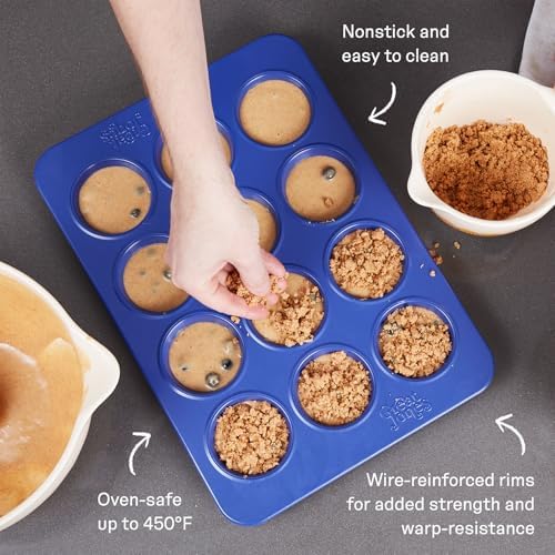 Great Jones Nonstick 12-Cup Muffin Pan (Raspberry) | Non Toxic
