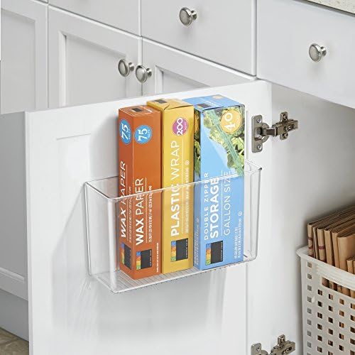 mDesign Plastic Adhesive Mount Storage Organizer Container for Kitchen