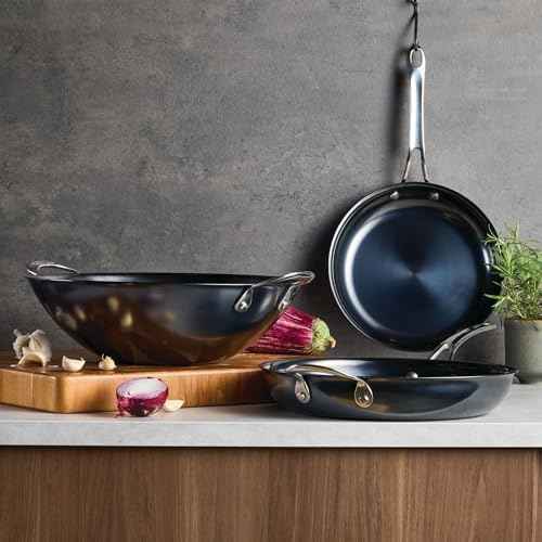 Anolon EverLast N2 Carbon Steel Frying Pan, 12-Inch, Black
