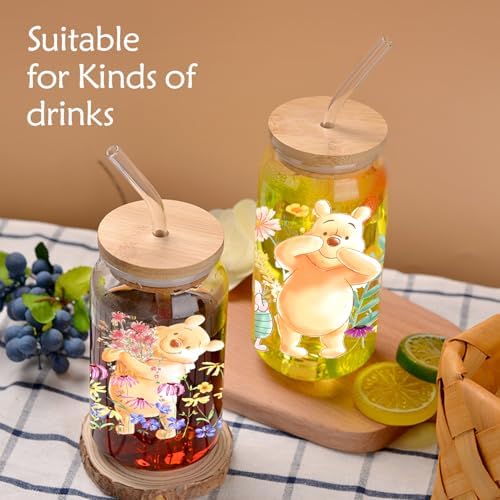 Pooh Bear Frosted Cups, Honey Bear Cup Gift for Women, Gifts for