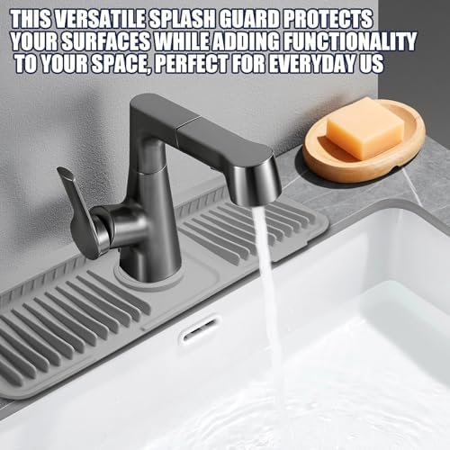 24 Inch Silicone Faucet Mat, 6°Slope