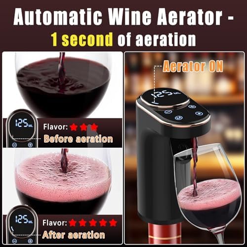 Electric Wine Aerator Upgraded Rechargeable Wine Dispenser & Decanter