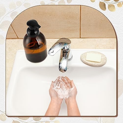 Uiifan 16 Pcs 17 oz Amber Foaming Soap Dispenser, Foam Pump Bottles