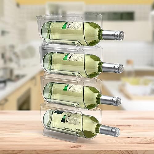 Set of 4 Refrigerator Wine Rack, Cabinet Water Bottles Storage