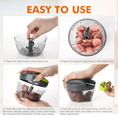 Ibergrif Manual Food Processor Vegetable Chopper, Portable Onion