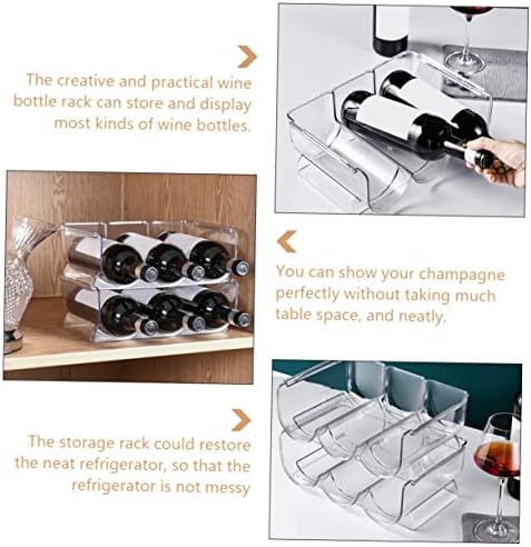 2 Pack Plastic Wine Rack for Bottles, Space Saving Kitchen Storage