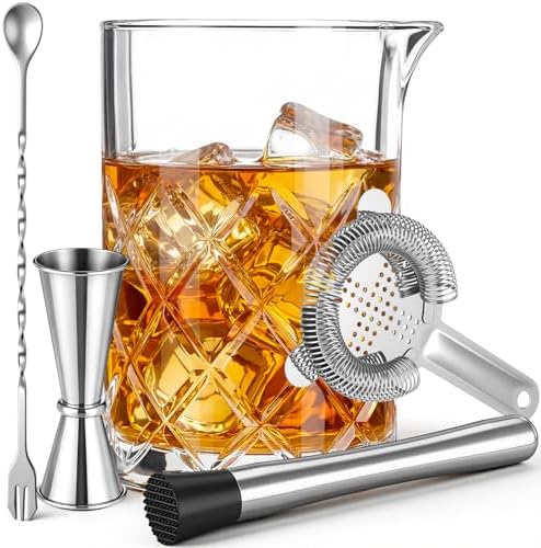 Zhehao 5 Pieces Cocktail Mixing Glass Set, Bar Cocktail Mixing Kits