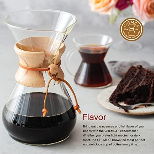 Chemex Pour-Over Glass Coffeemaker, 10-Cup