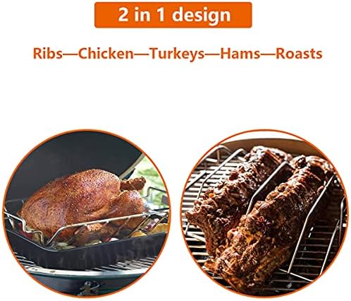 Rib Racks for Big Green Egg, Turkey Roasting Rack Smoking and Grilling