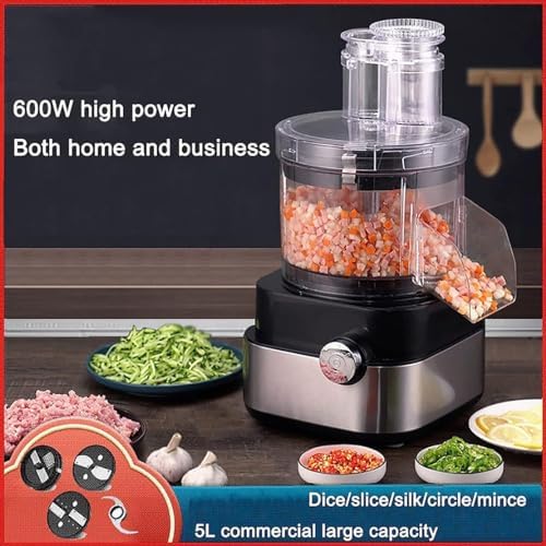 Electric Vegetable Dicer, 5 In 1, 6/8/10/12/15mm Blades