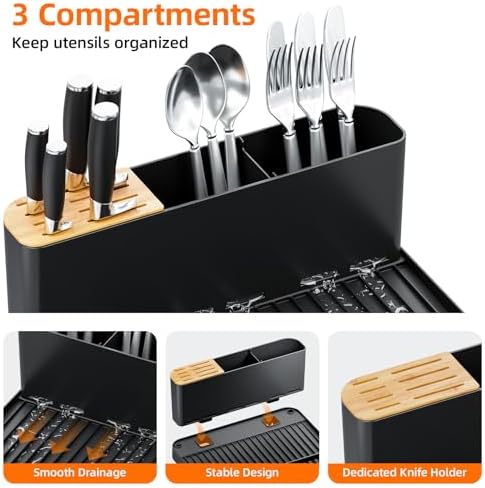 Urackify Extendable Dish Drying Rack, 18.5"-26.7" L x 12.7" W