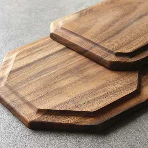 2 Acacia Wooden Trays Serving Platter Cheese Veggie Round Charcuterie Board