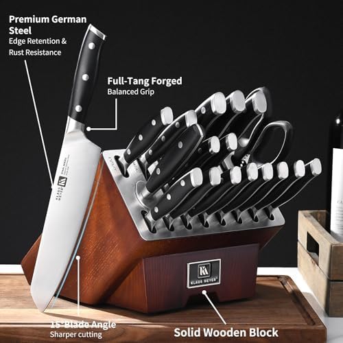 Klaus Meyer Stahl 19-Piece German Steel Knife Block Set