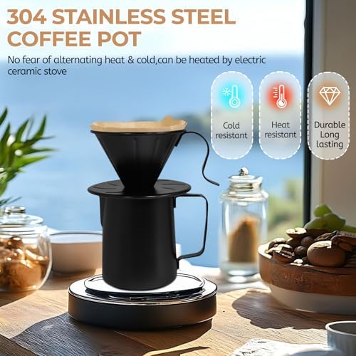 Pour Over Coffee Maker 350ml Milk Frothing Pitcher Stainless Steel