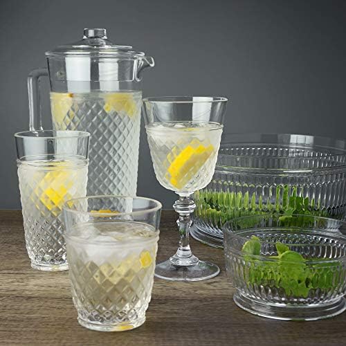 PG Acrylic Water Pitcher - 80oz Clear Plastic Pitcher With Lid