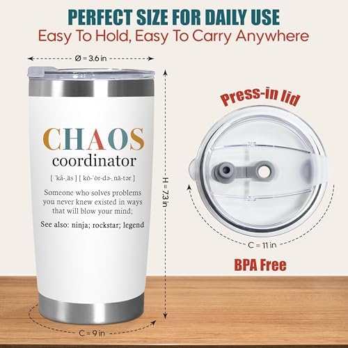 TEEZWONDER Thank You Gifts for Women - 20 oz Stainless Steel Tumbler