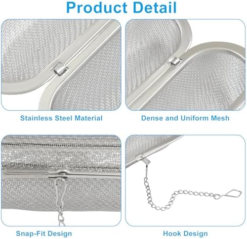 3 Pack Mesh Floating Oval Filters, Stainless Steel Strainers