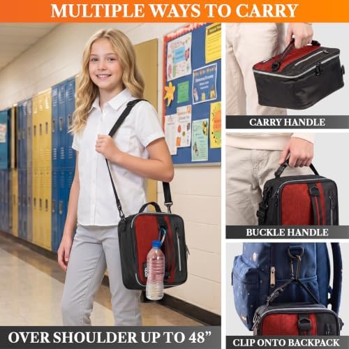 opux Insulated Soft Lunch Bag, Red