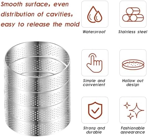 14Pack 2 Inch Stainless Steel Tart Ring,Mousse Tart,Crumpet Rings Cake