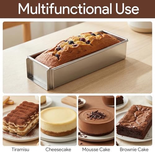 Tiramisu Pan, Rectangle Cake Pan with Removable Frame & Non-Stick