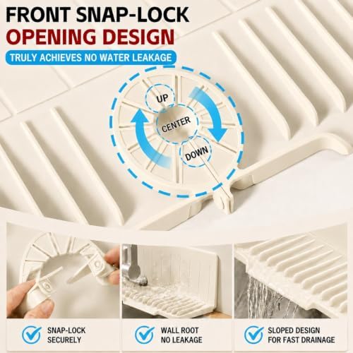 Silicone Faucet Mat for Kitchen Sink, Self-Draining