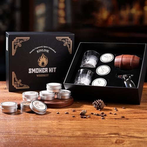 Whiskey Smoker Kit with Torch - No Butane, 6 Flavors Wood Chips, 2