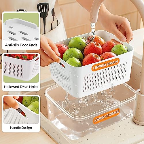 5-Pack Fruit Storage Containers with Removable Colanders