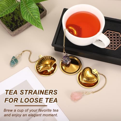 uxcell 2Pcs Cute Tea Infuser Ball Shell Shape Stainless Steel Fluorite