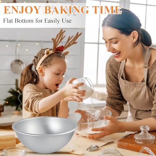 2Pcs 8inch Dome Cake Pan, Aluminum Nonstick Hemisphere Pan, Round Cake