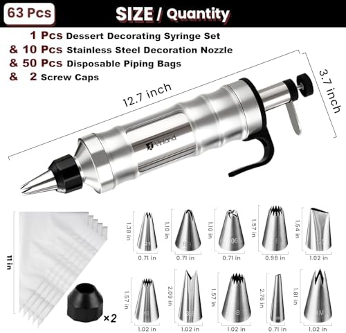 Dessert Decorating Syringe Set Icing Piping Kit Frosting Piping Kit