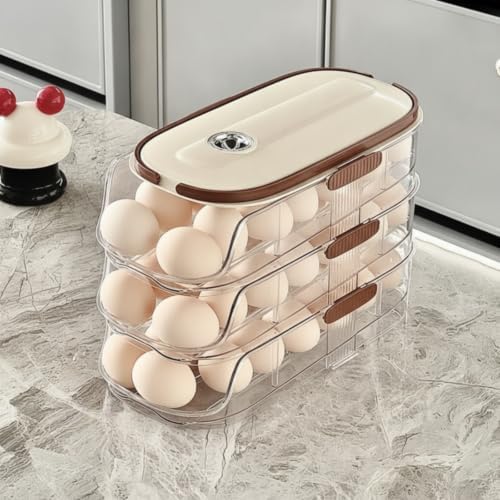 Kitchen Egg Container Egg Holder Organizer Dispenser With Transparent