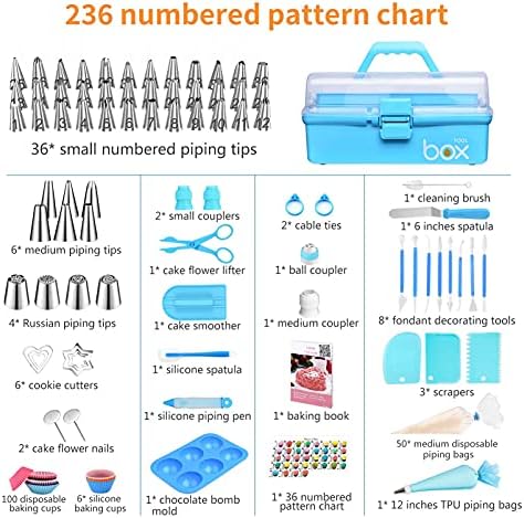 Cake Decorating Tools Supplies Kit: 236pcs Baking Accessories with