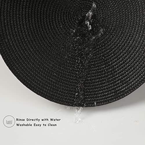 Round Braided Placemats Set of 6, 12.6 Inch Small Circle Place Mats