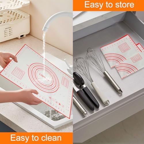 Silicone Baking Mat,Non Stick Rolling Dough with Measurements for Pie