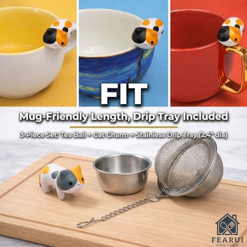 Cute Tea Infuser for Loose Leaf Tea with Stainless Steel Drip Tray