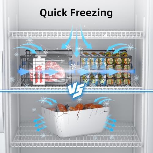 Freezer Organizer Bins,6 Pack Large Deep Freezer Organizer Bins for