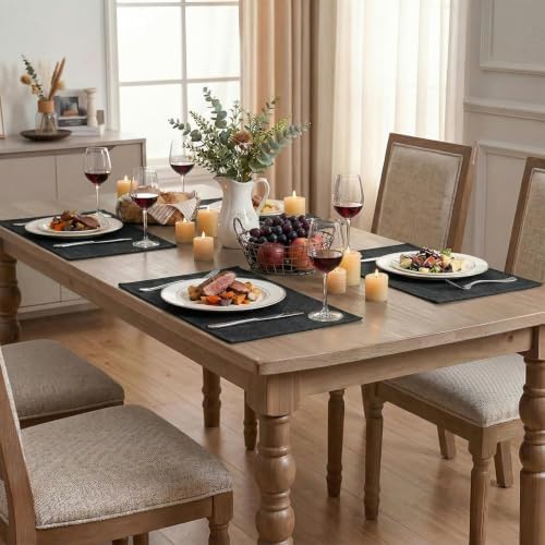 Artoid Mode Black Placemats Set of 4, 12x18 Inch Halloween Washable