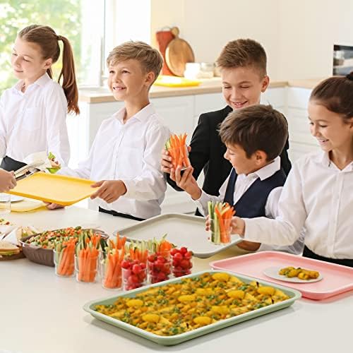 Mumufy 24 Pcs Plastic Fast Food Trays Bulk Colorful Restaurant Serving