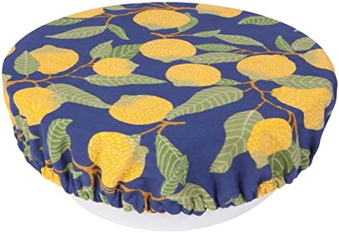 Now Designs Lemons Reusable Cotton Bowl Covers, Set of 2